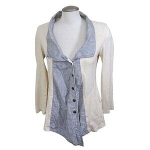 Prairie Underground Button Up Shirt Womens S Pockets Hemp Organic Cotton Striped